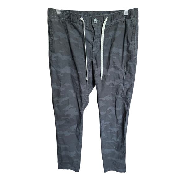 Vuori Ripstop Climber Pants Drawstring Slim Fit Camo Black Gray Size Large - Picture 3 of 13